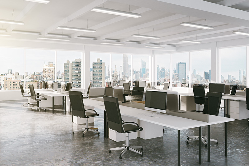 Office desk and chairs